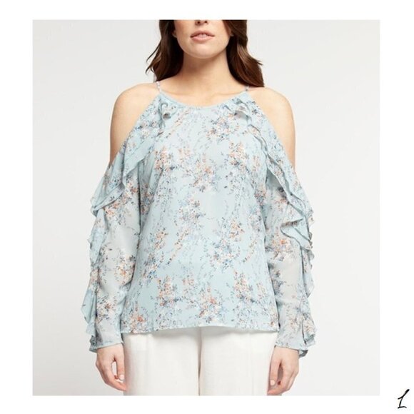 COLD shoulder floral top - Picture 1 of 3